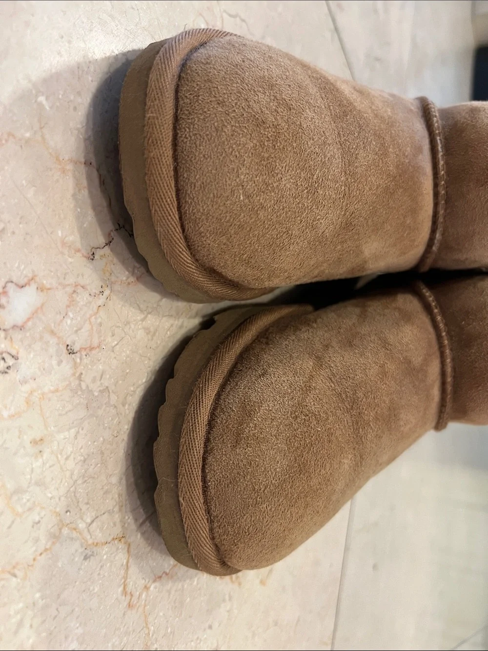 UGGS Chestnut Used Mini Shearling Lined Slip-On Boots